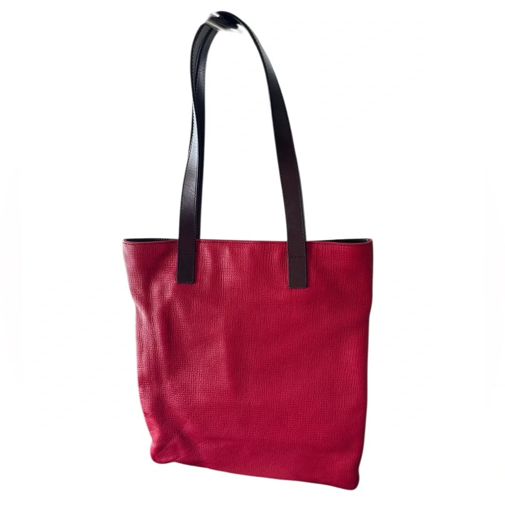 Dolce & Gabbana Tall Red Pebbled Leather Shopper Tote | Made in Italy